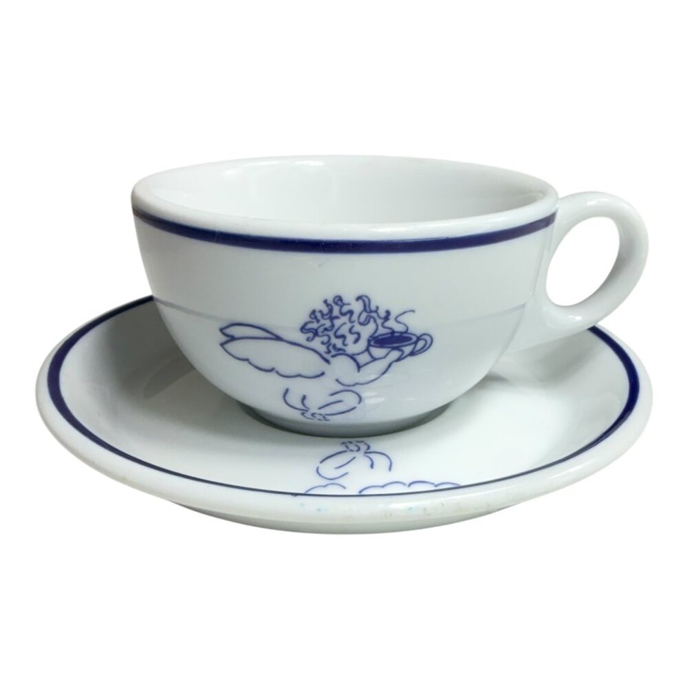 VNTG 1994 Starbucks Rosanna Imports Ceramic Espresso Cup & Saucer Cherub Design